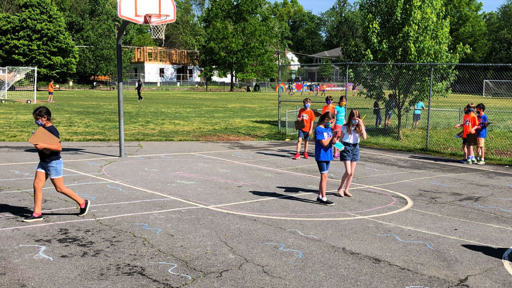 Students on the playground