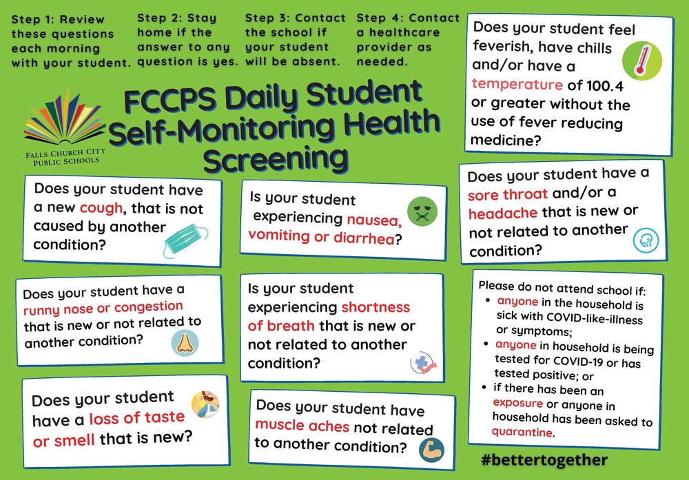 FCCPS Daily Student Self-Monitoring Health Screening