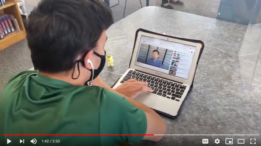 Student watches a Career Fair Video