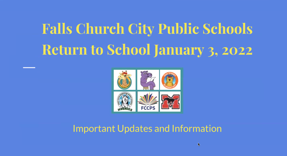 FCCPS Return To School January 3, 2022