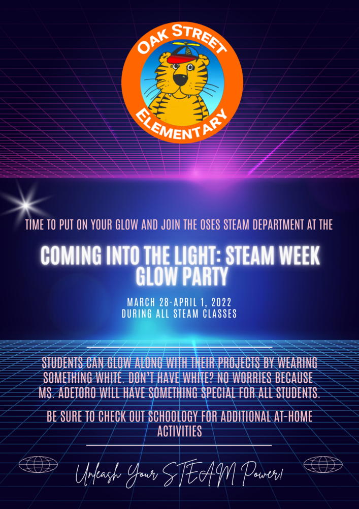Coming into the Light:  STEAM Week Glow Party