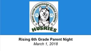 Rising 6th Grade Parent Night