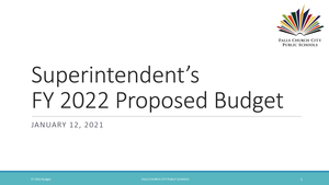 Superintendent's Proposed FY 22 Budget Unveiled