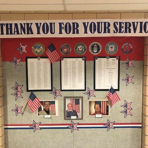 Veterans day display at George Mason